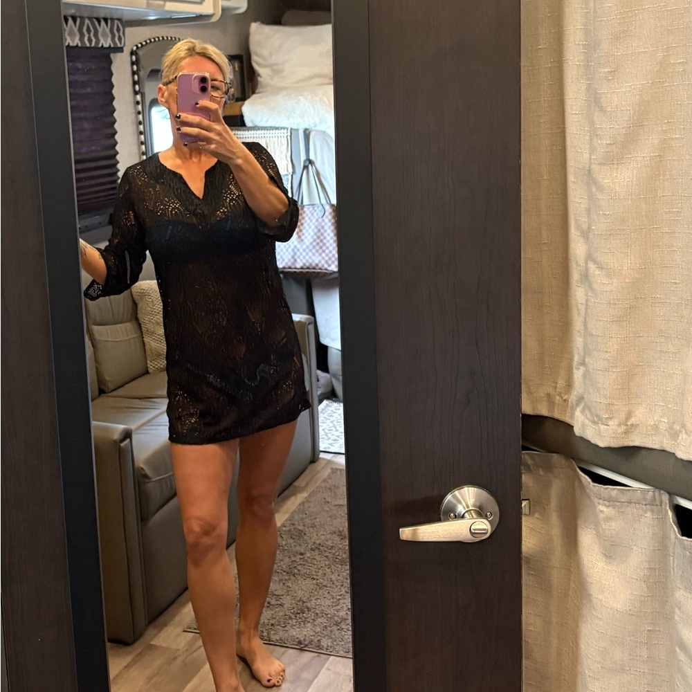 Black Lace Cover-Up Dress